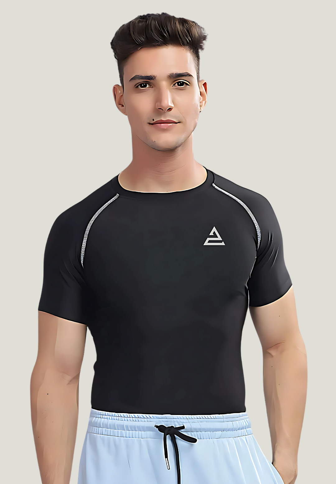 STRIVIO Black Gym Compression Tee